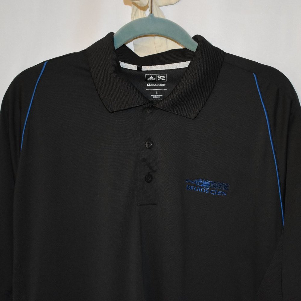 adidas Golf ClimaCool Polo Men's L Blk w/Blue trim